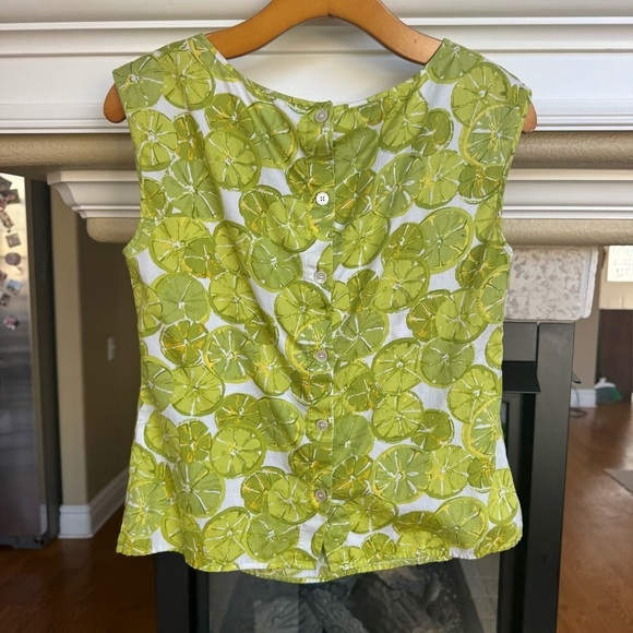 Talbots Cotton Citrus Print Button Back Resort Beach Wear - Picture 8 of 8